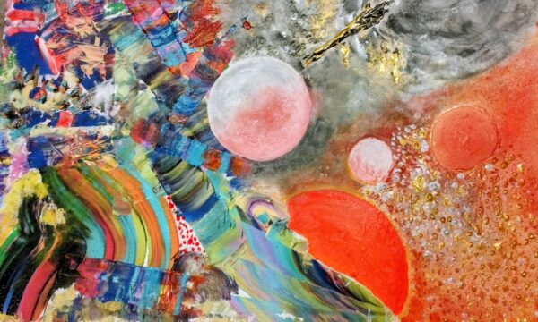 Efervescencia 1 Obra Abstracto, No representacional, Cósmico, Planetas, Esferas, Celestial, Universo, Flujo, Energía, Movimiento, Meditación, Emoción