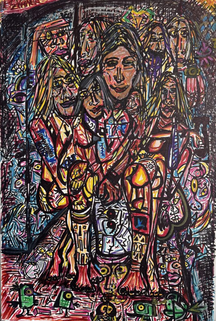 Obra figurativa, Punk art, baño en Berlín, outsider art, rotulador acrílico